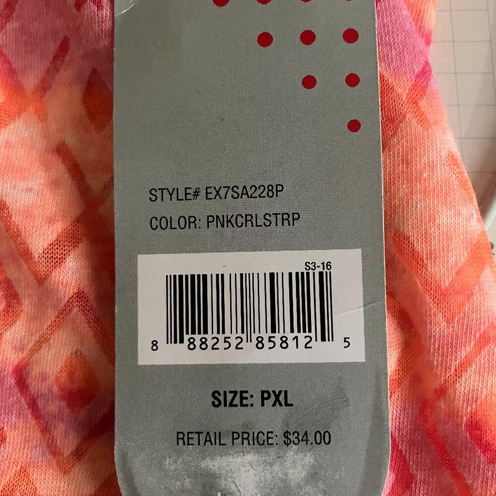 Exertek Womens Petite Open Back Athletic Top Pink/Orange Size PXL NWT - Picture 2 of 7